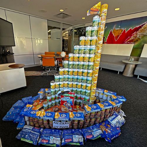 photo of Abonmarche Employees present “Can-Struction”