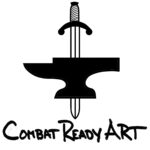 Logo for Combat Ready Art - a sword through an anvil