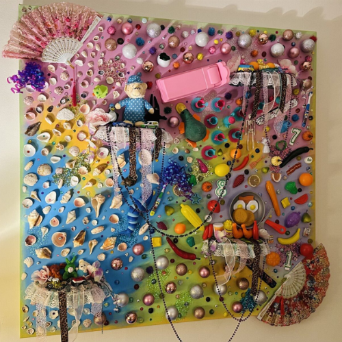 Colorful, abstract 3D collage